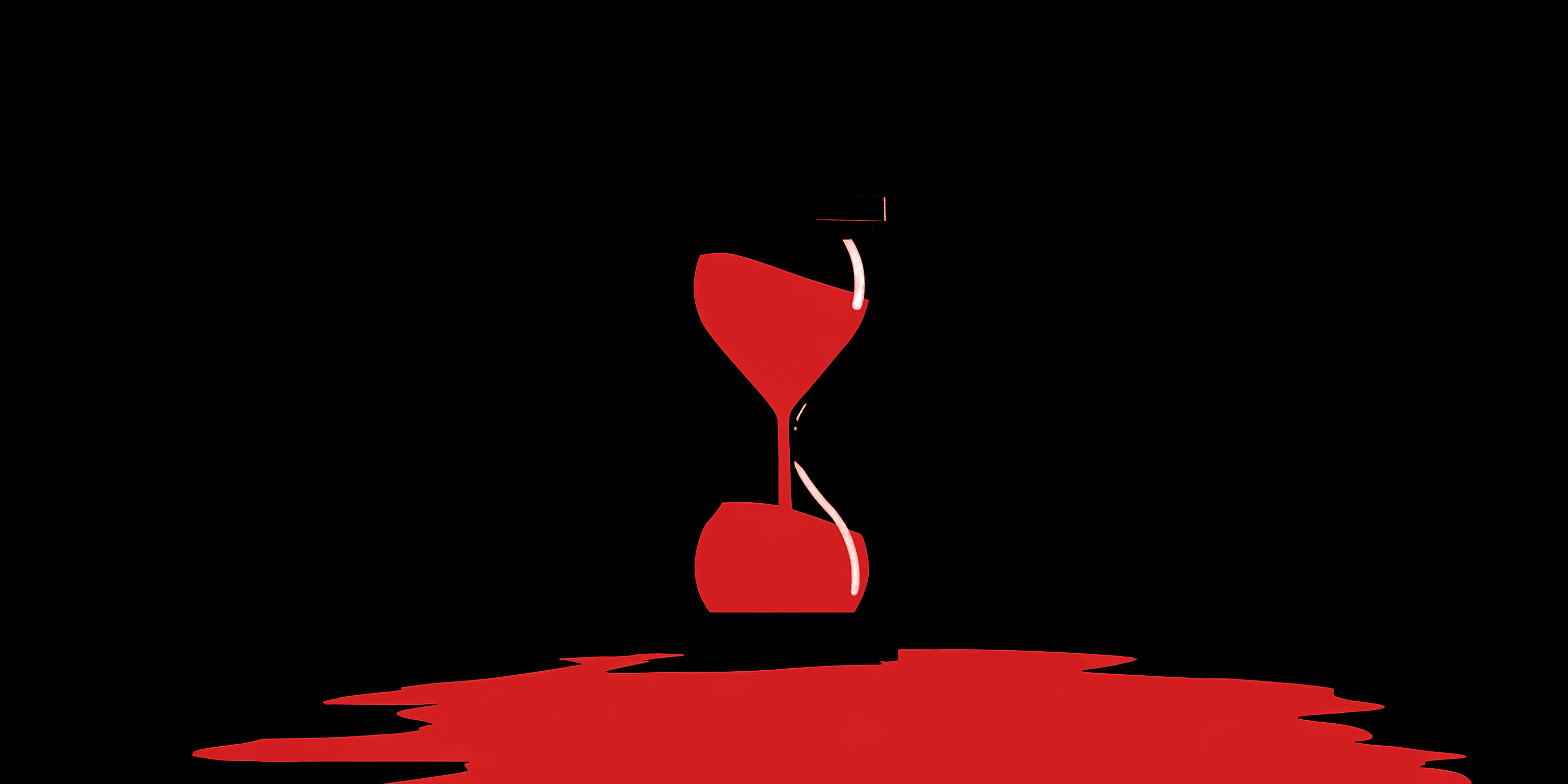 Red hourglass with sand running out and pooling at the base on a black background, signaling the closing window to amend S.447
